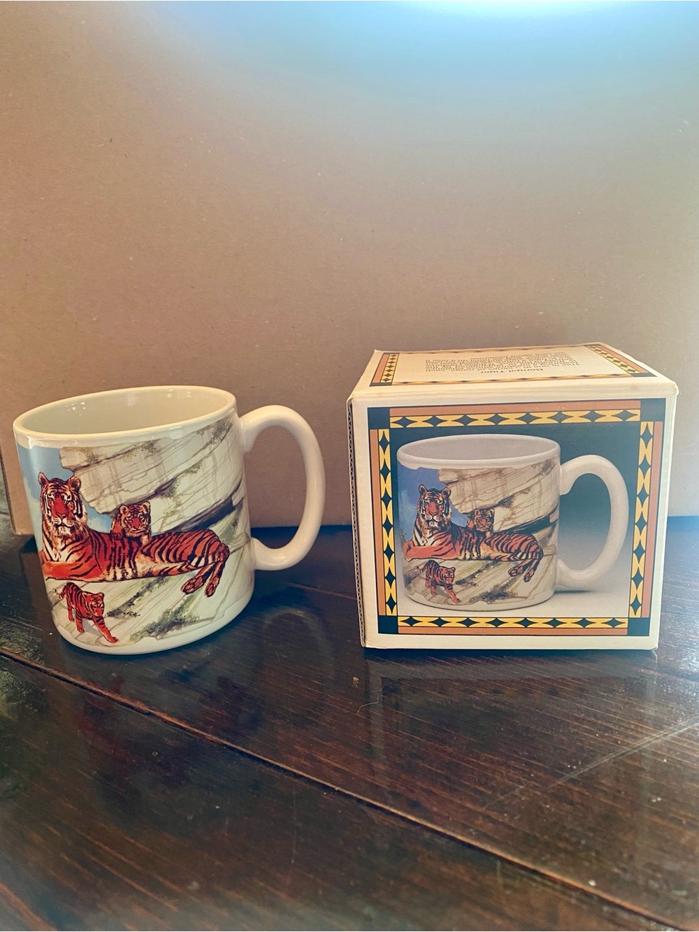 NIB Vintage 1991 Potpourri Press Bengal Tiger Mug With Original Box 11 Oz